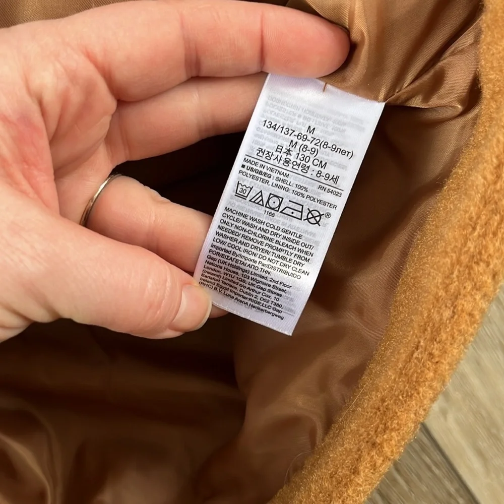 NWT Gap Kids Boucle Jacket Tan Brown Button Down Medium (8)